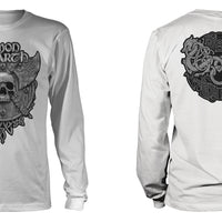 Amon Amarth - Grey skull  White  Long Sleeve