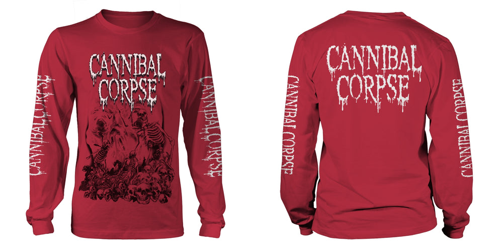 Cannibal Corpse - Pile of skulls  Red  Long Sleeve