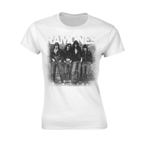 Ramones - First album  faded  WHITE   Girlie T-Shirt