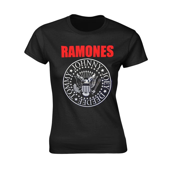 Ramones - Red text seal logo   Girlie T-Shirt